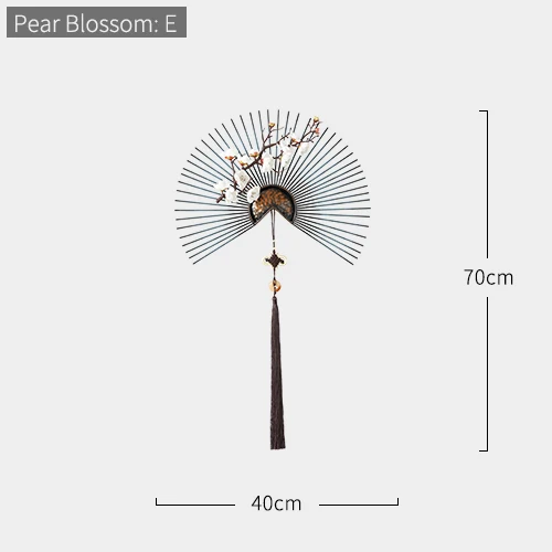 Металлические настенные украшения цветок гостиная настенный орнамент китайский современный креативный Диван ТВ фон 3d висящий роскошный настенный Декор - Цвет: Pear blossom E40