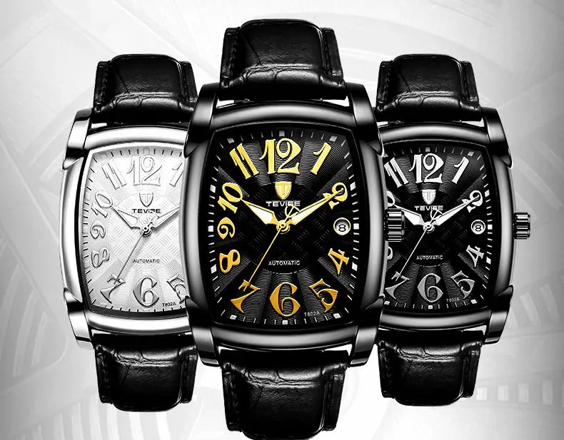 TEVISE Men'S Watch Vintage Automatic Watches Business Leather Brand Hong Kong Watches Date Waterproof Mechanical Wristwatches (3)