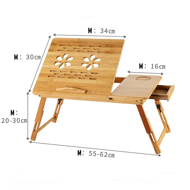 Foldable Portable Adjustable Bamboo Wood Computer Stand Laptop