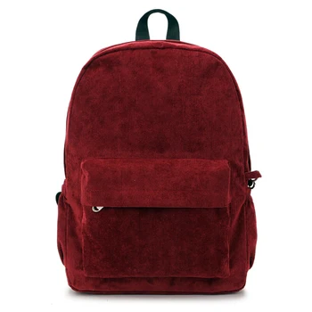 

2019 New Fashion Women Girls Corduroy Soft Backpack Solid Pure Color Large Capacity Travel Bag Double Backpack Female Mochila