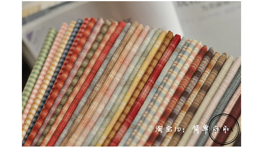 20x20 DIY Japan Little Cloth group Yarn-dyed fabric,for sewing Handmade Patchwork Quilting,Grid stripe dot Random 10 Style/lot