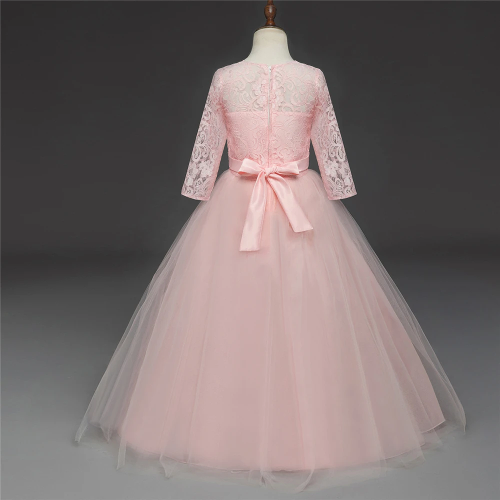 Кружевные тюлевые платья для подростков, летняя пышная Одежда для девочек 11, 12, 13, 14 лет, Bebe, розовое платье для первого причастия, танцев, дня рождения