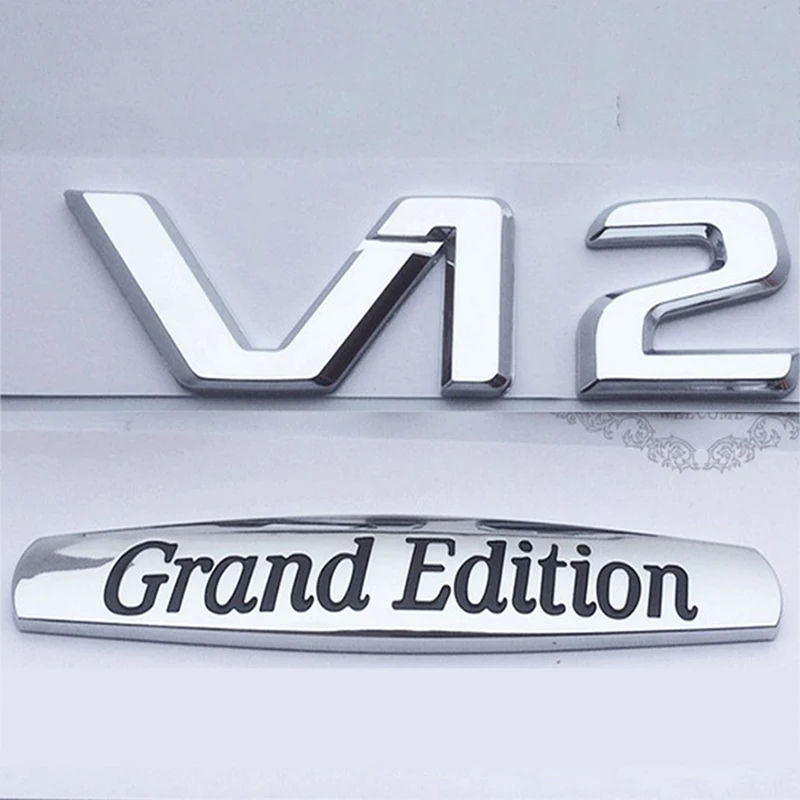 

Original Font V12 Grand Edition Letter Emblem Badge Fender Side Logo Car Styling Refitting Sticker for Mercedes Benz ML400 S350L