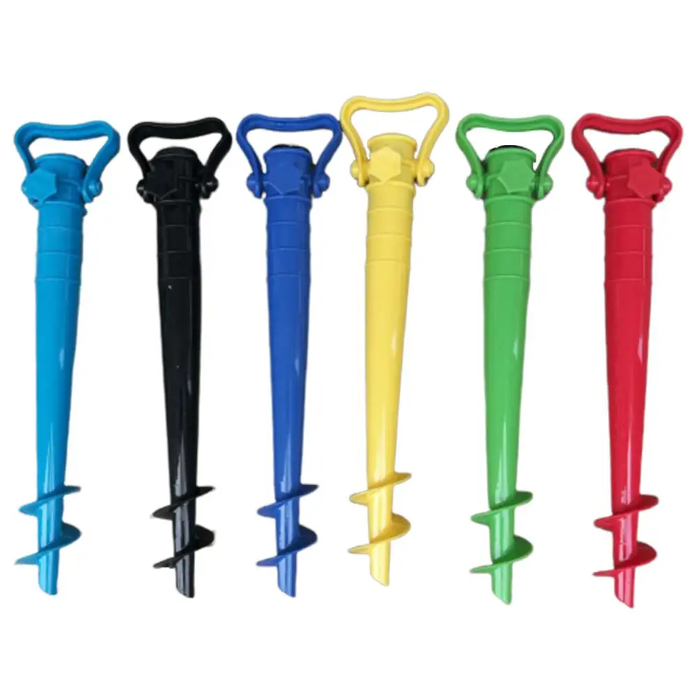 Beach Umbrella Sand Anchor, Fits All Pole Base Screw Holder Stand Portable Auger Stake Support Safe For Strong Winds Sturdy