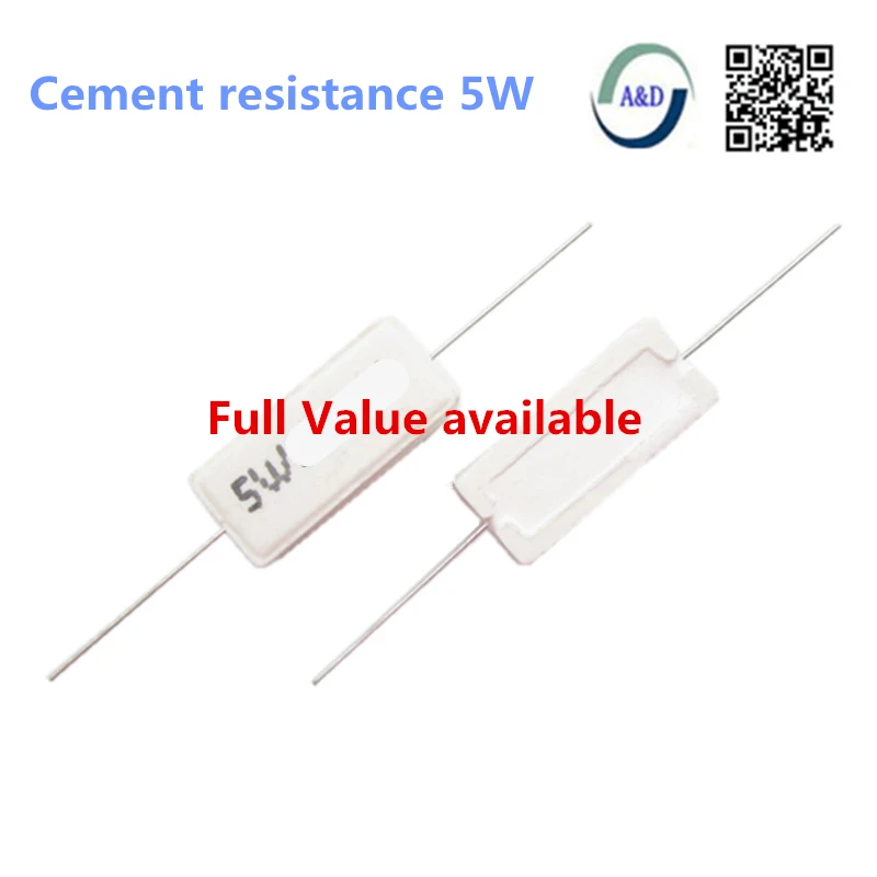 

10pcs Cement resistance 5W 0.01 0.05 0.47 0.56 1.5 2.2 3.3 4.7 5.1 ohm 0.01R 0.05R 0.2R 0.47R 0.56R 1.5R 2.2R 3.3R 4.7R 5.1R 5%