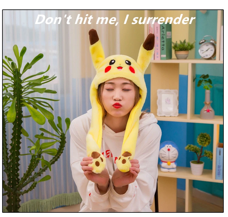 

A bunny ear hat that can be moved, a plush hat used by a girl, a super cute plush toy, a holiday birthday gift
