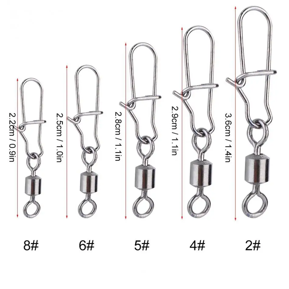 50 шт. нержавеющая сталь рыболовные Вертлюги Оснастки шариковый подшипник Rolling Hook разъем Карп рыболовные снасти кривой Тип булавки 2#4#5#6#8