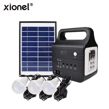 

Xionel DC Solar Lighting System, Solar Panel Lighting Kit,Multi-function Solar Home DC System Kit with 3 LED Light Bulb