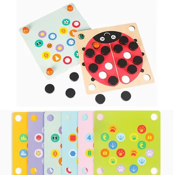 

Wooden Memory Chess Game Shape Matching Brain Training Toys for Kids Montessori Early Educational Toys for Children Boys Girls