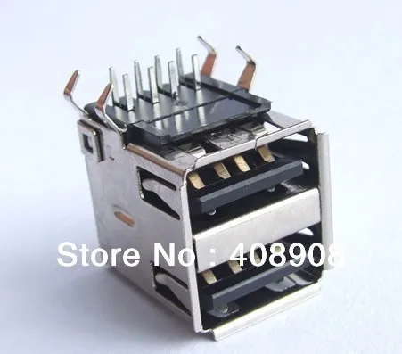 

New DOUBLE USB A FEMALE SOCKET PCB MOUNT Soldering+wth tracking number