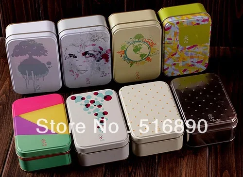 free shipping 8pcs lot popular painting series tin storage box