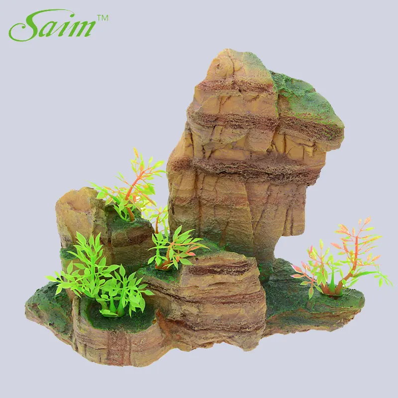 Камень из смолы Saim аквариум декоративный горный вид каменное украшение