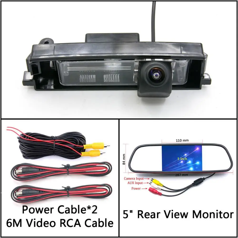 175 градусов HD камера заднего вида для Toyota RAV4 RAV-4 2000-2012 Vitz/Platz/Yaris 2006-2011 водонепроницаемый монитор парковки автомобиля - Название цвета: Cam N 5 inch Mirror