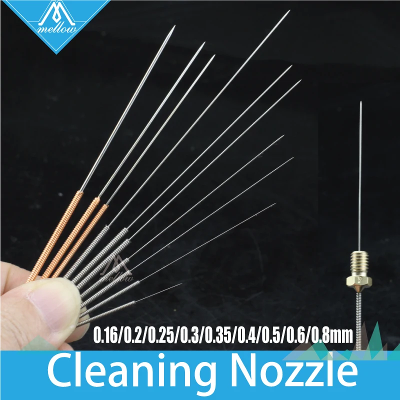 Acessórios da Impressora Agulha de Limpeza do Bico 0.8mm para Mk7 Makerbot Mendel Reprap Ultimaker 0.16mm — 0.4mm ou Mk8 10 Pcs 3d