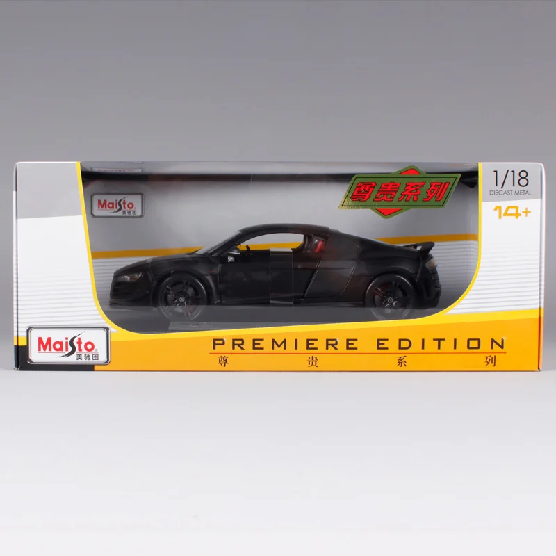 Maisto 1:18 audi r8 крутой черный автомобиль литой под давлением лимузин автомобильный