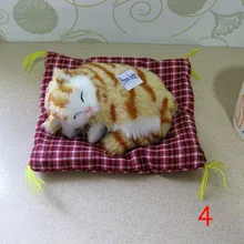 Children Toy Lovely Simulated Cat Ornaments Plush Press Miaul Sleeping Cats With Sound Toys Kids Boys Girls Gifts YJS Dropship