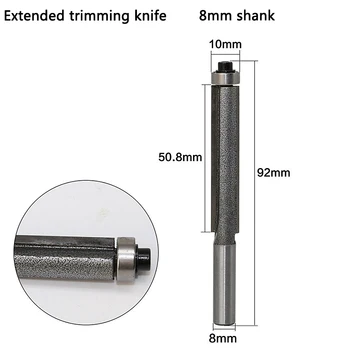 

8mm Height Extra Long Flush Trim Router Bit Woodworking Milling Cutter For Wood DIY Tool