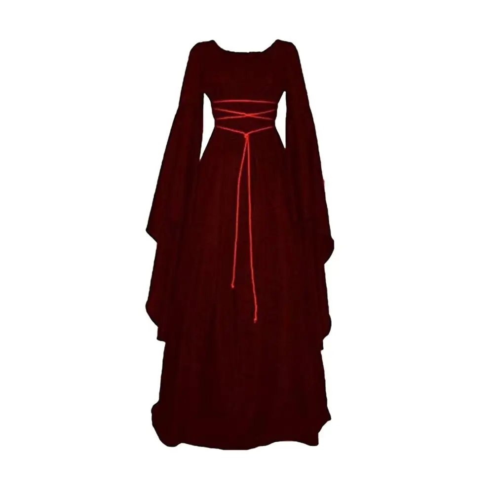

Women Vintage Style Medieval Dress Gothic Dress Autumn Floor Length Women Cosplay Dress Retro Long Gown Dress