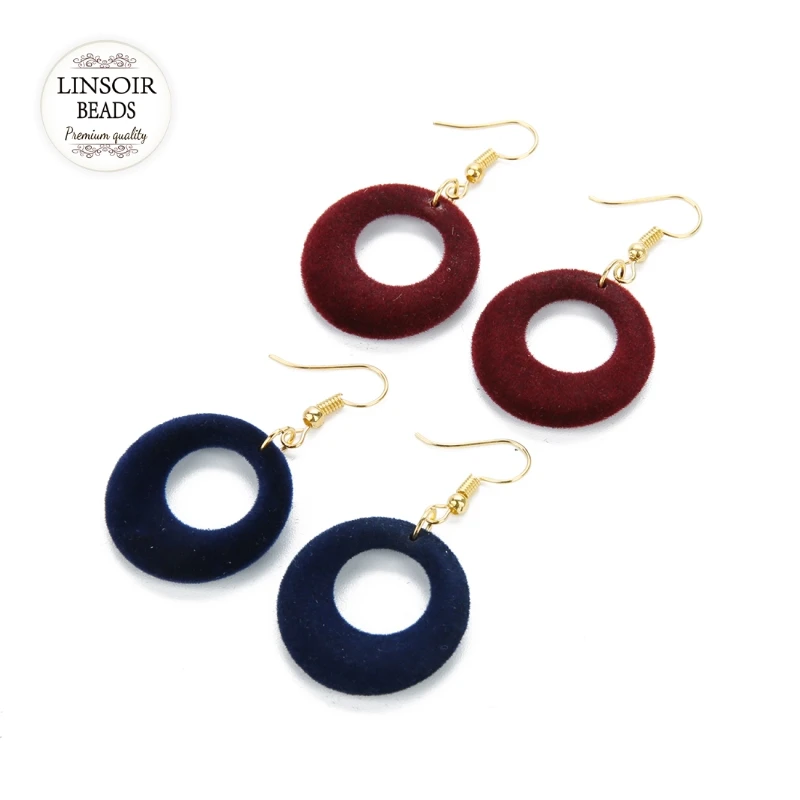 

1 Pair Trendy Statement Drop Earrings for Girls Woman Fashion Jewelry Hollow Velvet Geometry Earrings 2018 New Arrivals