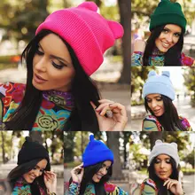 Горячая мода зима Для женщин Дьявол Рога Кот уха Hat Симпатичные крючком Плетеный Вязать Лыжная шапочка шерсть теплые Кепки hat