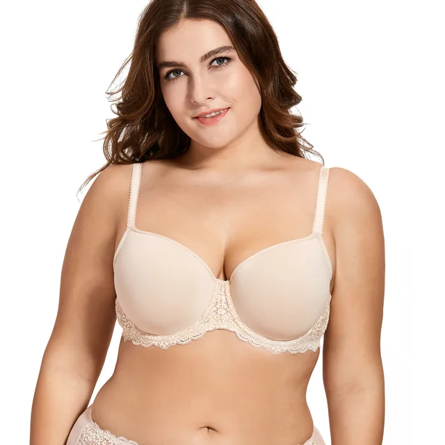 Women S Full Figure Support Slightly Padded Underwire Contour Lace T Shirt Bra Plus Size Bras Aliexpress Women S Full Figure Support Slightly Padded Underwire Contour Lace T Shirt Bra Plus Size Bras Aliexpress