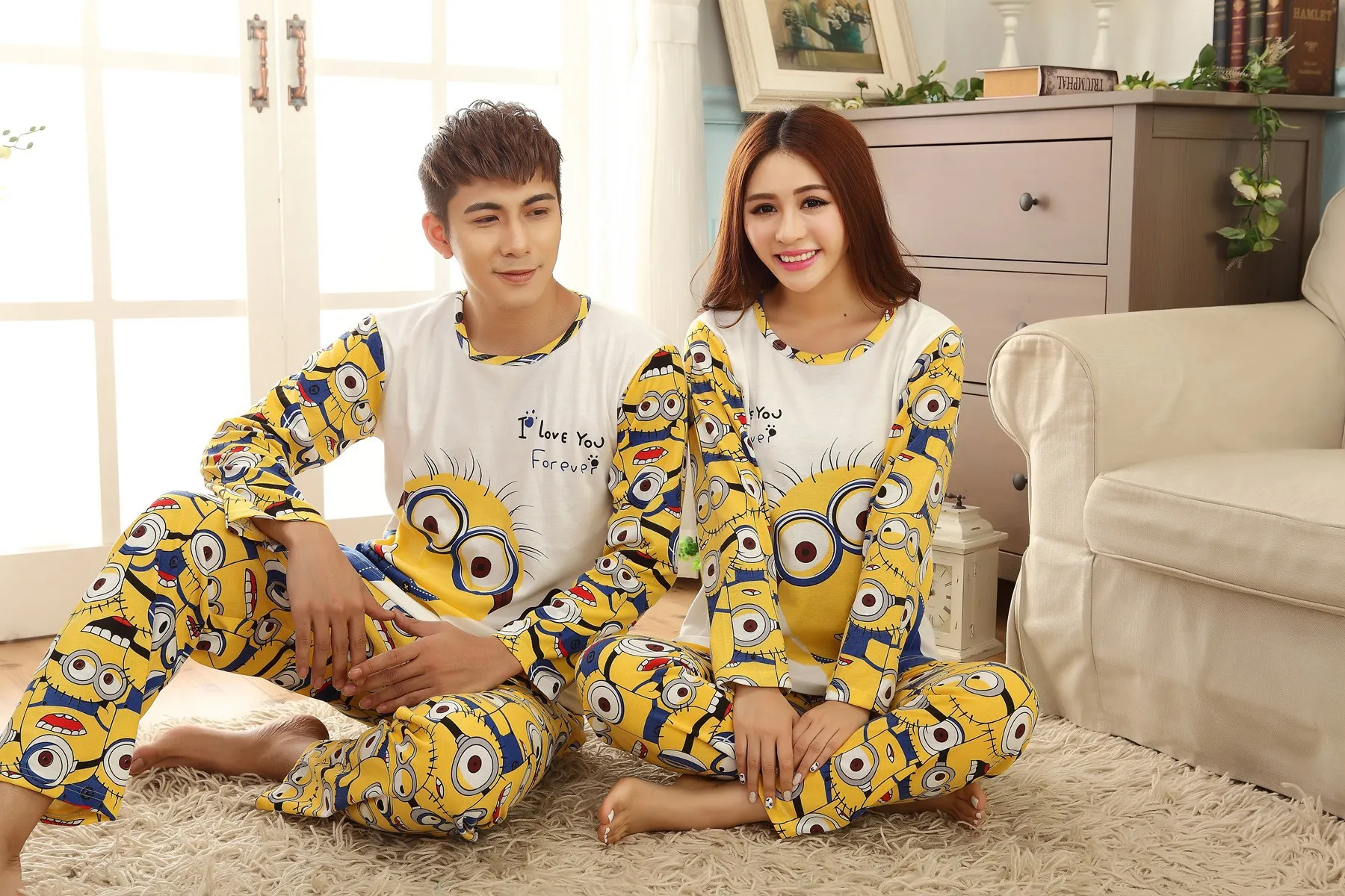 Primark Kigurumi pijamas mujeres De Tidur memakai, par De conjuntos De pijamas, pijama Minion Femme algodón De manga larga|cotton raw|cotton animal print fabriccotton - AliExpress