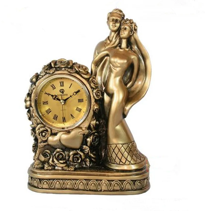 European Antique clock Wedding Gift Resin Crafts Home Decor Wedding