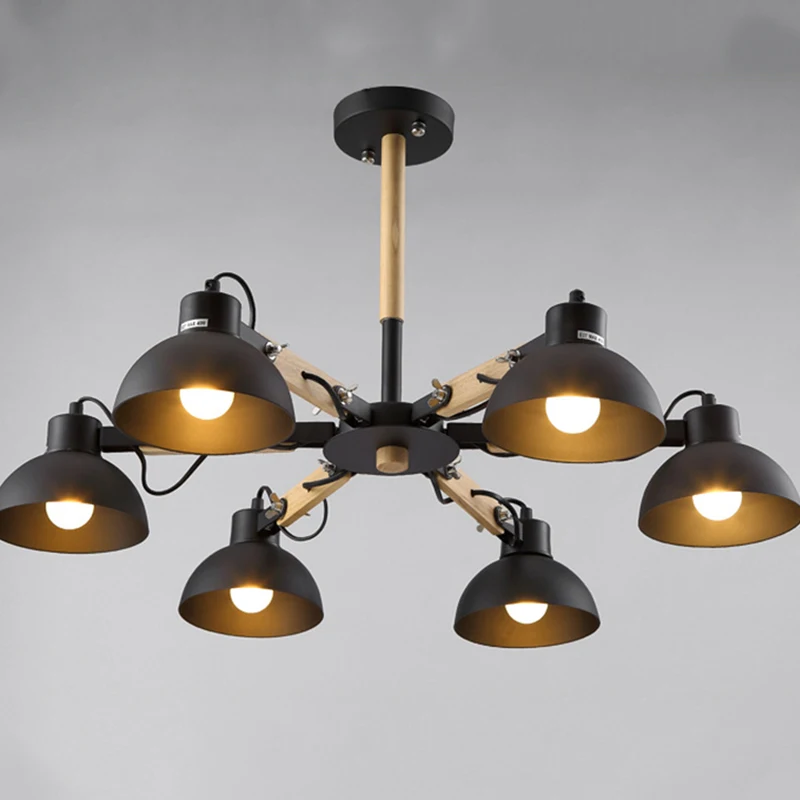 

Extension Creative Nordic Rubber Wood E27 Led Ceiling Chandelier For Kitchen Living Room Bedroom Study Entrance Restaurant Hotel