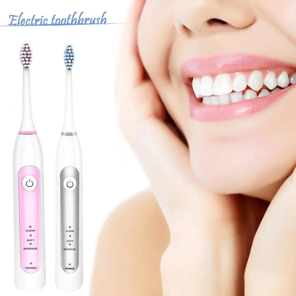 

Electric Toothbrush For Adults USB Sonic Rechargeable Teeth Brushes 3 Replacement Heads Smart Timer Waterproof