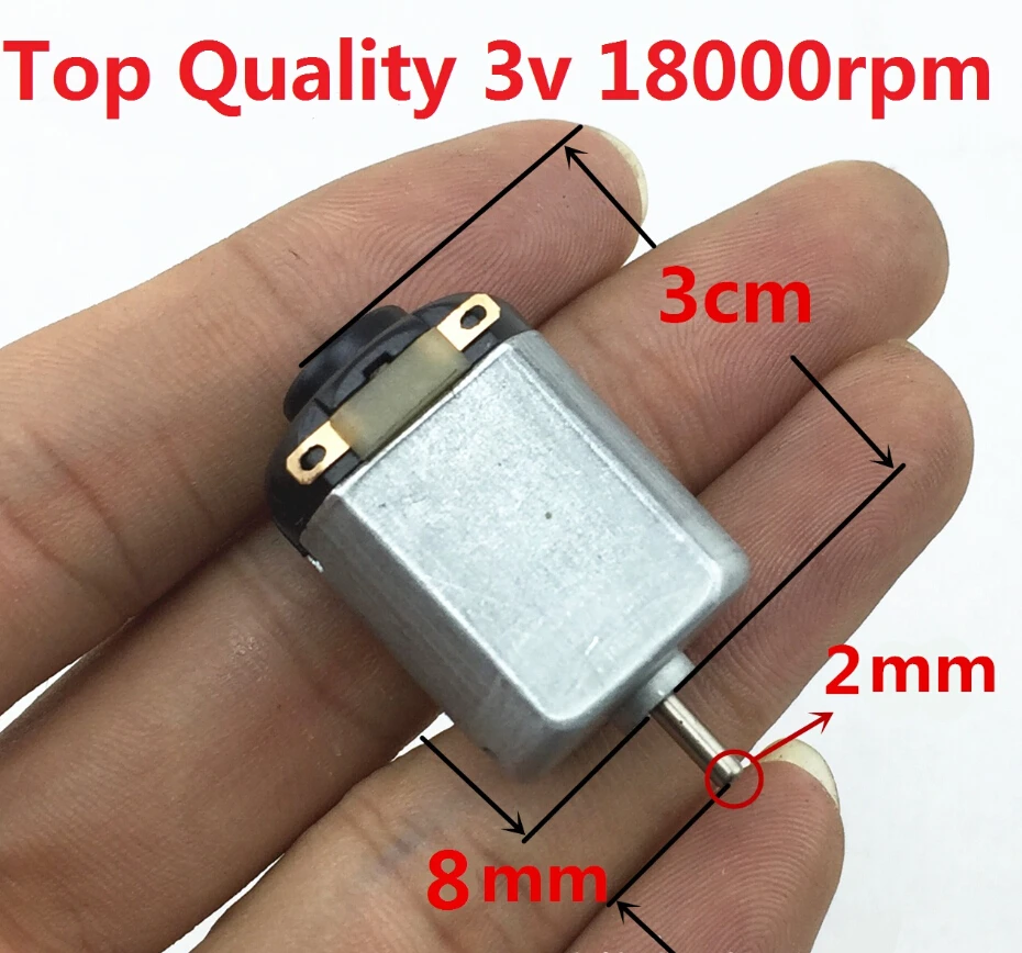 

(Order 2 lots -25%)Micro 130 DC Motor 3v 18000rpm Top Quality DIY Children Electric Car Motorcycle Small Appliances Drive Motors