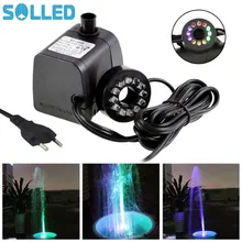 SOLLED Mini Submersible Water Pump with LED Light for Aquariums KOI Fish Pond Fountain Waterfall jk35