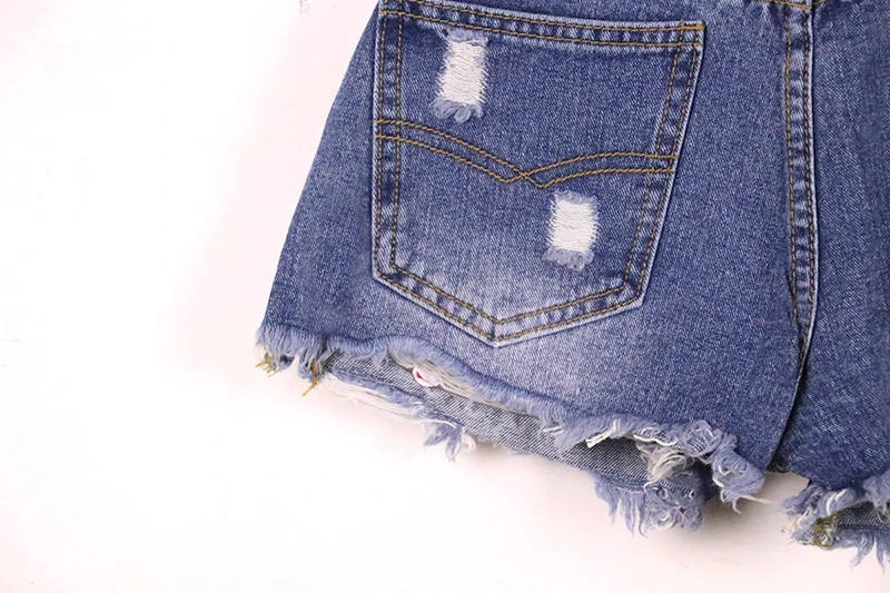Omchion пикантные летние Для женщин Джинсовые шорты 2018 New Star заклепки Короткие джинсы отверстия бахрома Повседневное отрезать бурлящие штаны