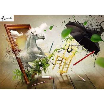 

Full square room decor Embroidery 5D Diy diamond paintings Watercolor horse 3D Cross stitch kits mosaic stickers RS2599