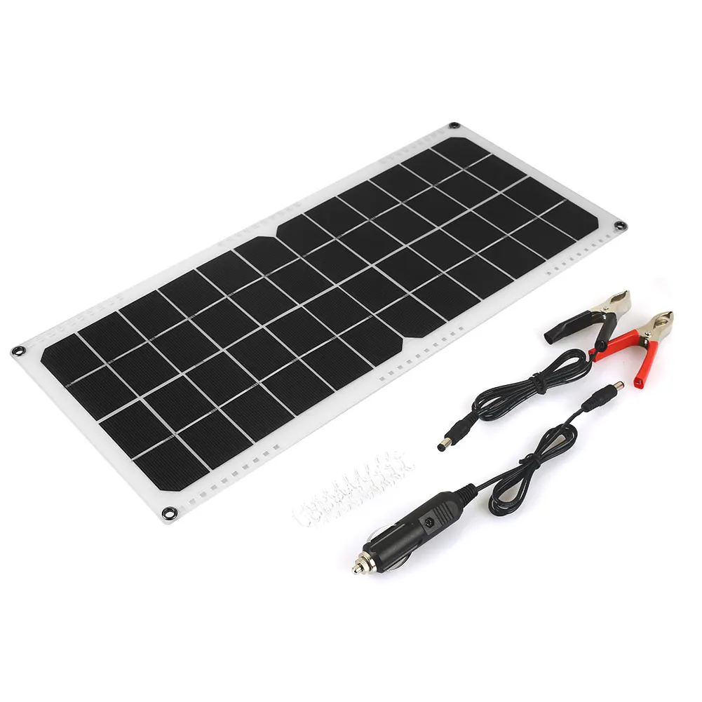 

2V 10W Solar Panel PolyCrystalline Cells DIY Solar Module Epoxy Resin With Block Diode 2 Alligator Clips 4m Cable