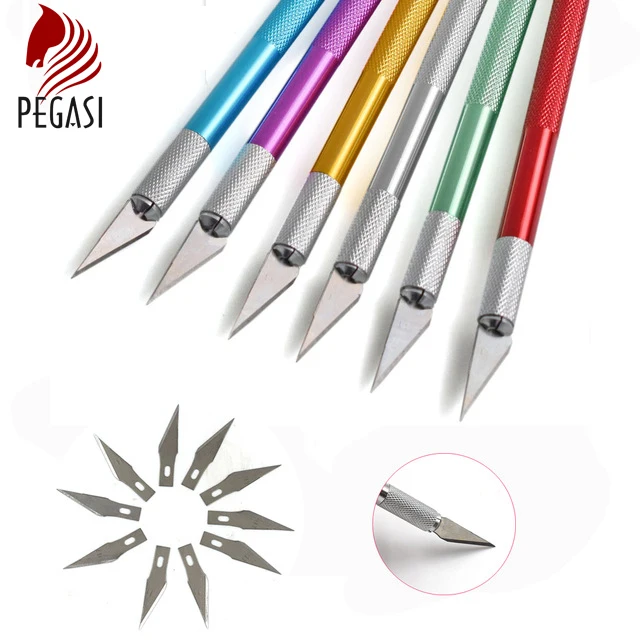 

Pegasi Non-Slip Metal Scalpel Knife Tools Kit Cutter Engraving Craft Knives Pen Cutter for PCB Repair DIY Tool