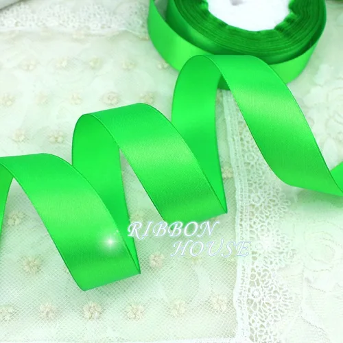 25 ярдов/рулон) "(25 мм) односторонняя Свадебная атласная лента украшение подарок рождественские ленты - Цвет: 21 Bright Green