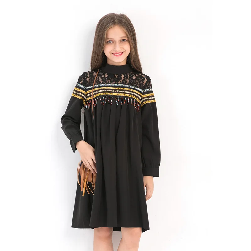 Girls Dresses With Sleeves Teenager Size 14 Fall Dress -8934