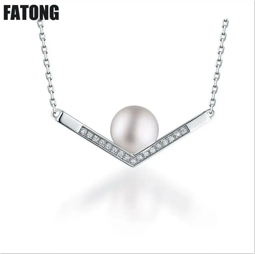 

Original fashion jewelry 925 sterling silver diamond pearl necklace female factory direct explosion models J053
