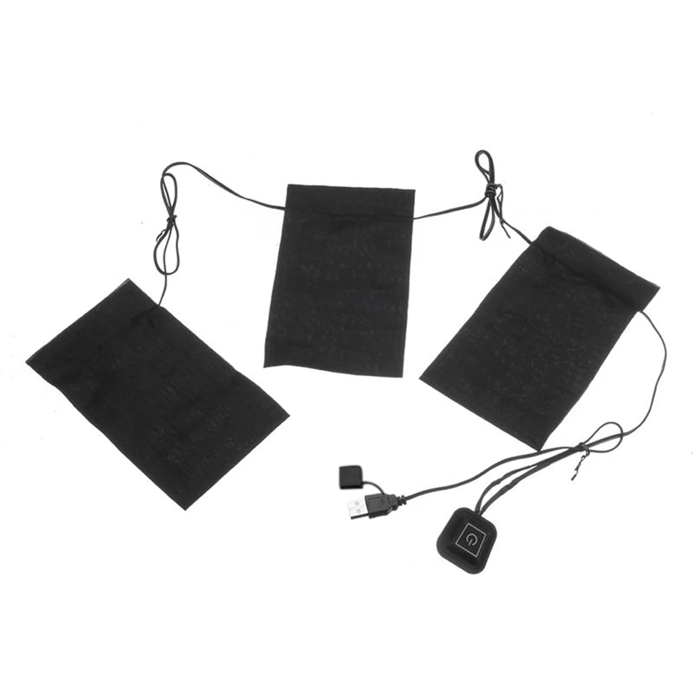 

3 Gear Temperature Adjustable USB Thermal Vest Heating Cloth Three Pieces of Cloth Water Wash Flexible Heating Clothes Pad