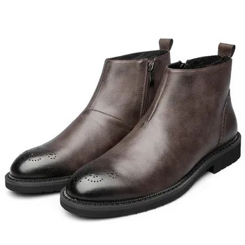 

Men Boots Spring Genuine Leather High Quality Work Casual Brand Man Booties #MXZ811661