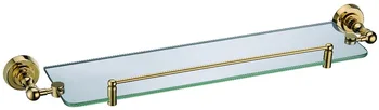 

FREE SHIPPING new design 24k GOLD round base single glass shelf D