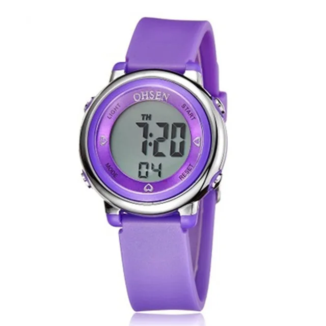 Спортивные часы для женщин, водонепроницаемые, Relogio Feminino, цифровые наручные часы, женские часы, светодиодный, электронные часы для женщин, для бега на открытом воздухе - Цвет: Фиолетовый