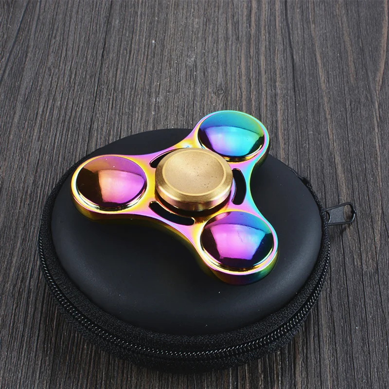 Трифольга гироскоп Спиннер разноцветный Tri-Spinner Спиннер игрушка металлический EDC металлический фиджет-Спиннер для аутизма и игрушка для