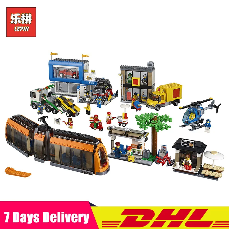 

In Stock Lepin 02038 1767pcs The City Square Set Town Model Building Blocks Bricks Toys Gifts Compatible LegoINGlys 60097