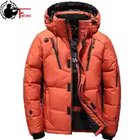 Windbreaker White Duck Thick Down Winter Jacket Men Hat Warm Coat Snow Anorak Parkas Male Hooded Zip Up 2019 Jacket Outerwear