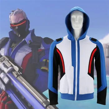 

Takerlama Game Over Watch Men's Hoodies Soldier 76 Jackets Cosplay Coat Sweatshirts Halloween Costume Christmas Gift