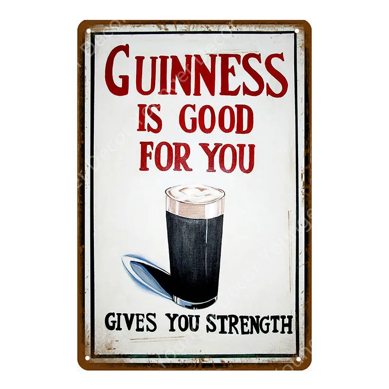 Guinness хорошо для вас дает вам прочность металла Металическая табличка с надписью