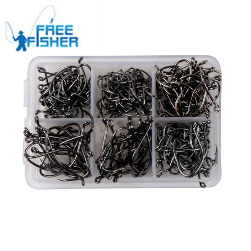 220 Pcs/Lot Fish Hook Cat Kit Japan Barbed Fishing Hooks high carbon