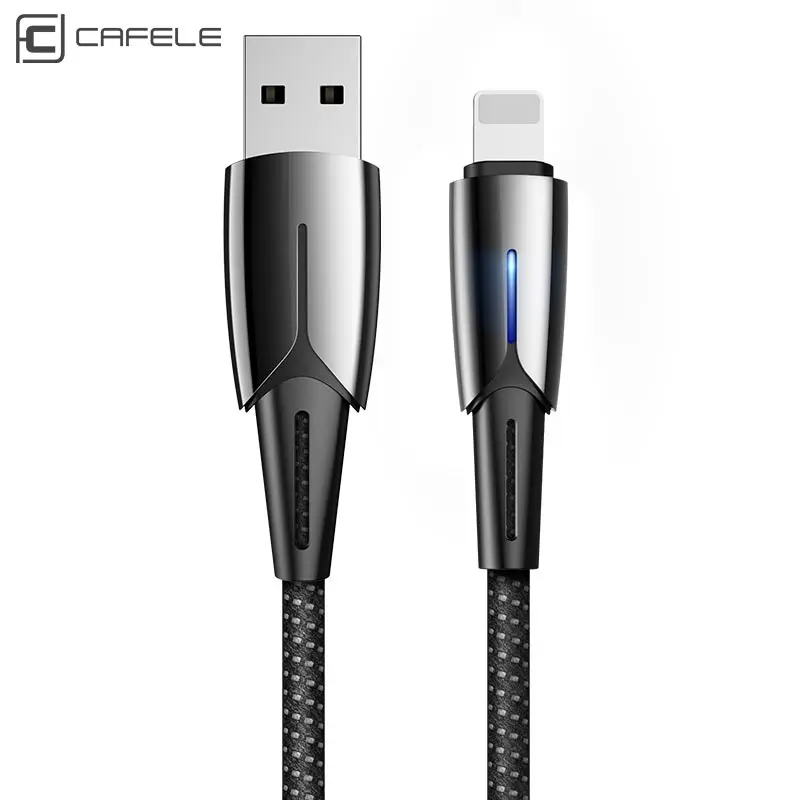 

Cafele 2A Fast Charging USB Cable for iPhone Xr X XS Max Quick Charge Braid w/ LED Light Cable for Apple iPhone XSMAX IOS 12 10