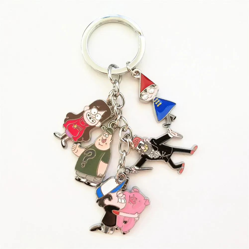 

Hot Cartoon Gravity Falls Figure Waddles Metal Keychain Keyring Cosplay Costume Accessory Pendants Collection Cool Gift